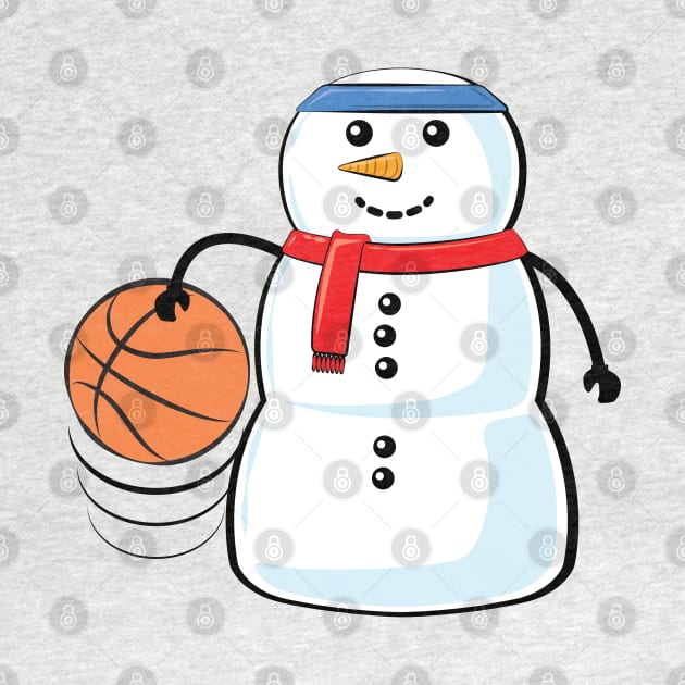 Funny Christmas Basketball Snowman by DesignWood-Sport